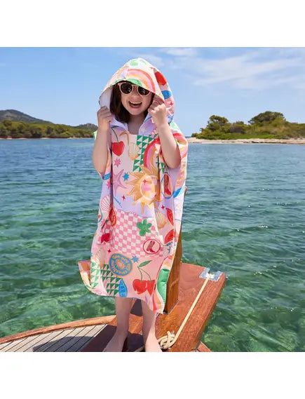 Dock & Bay: Παιδικό πόντσο Quickdry - Για παραλία & Κολυμβητήριο - Good Vibes Club Microfiber (Μικροϊνες) 3-5ετών