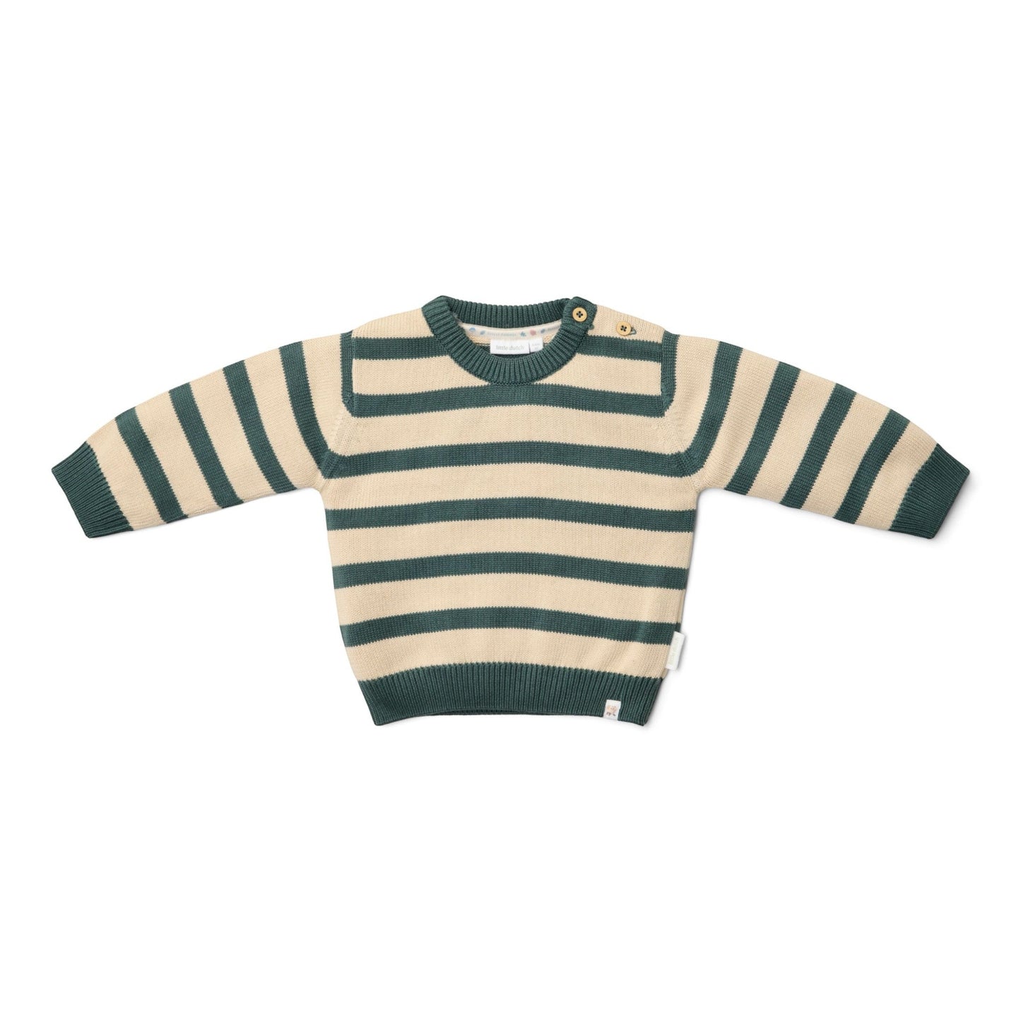LITTLE DUTCH. Πλεκτό πουλόβερ Balsam Green Stripe