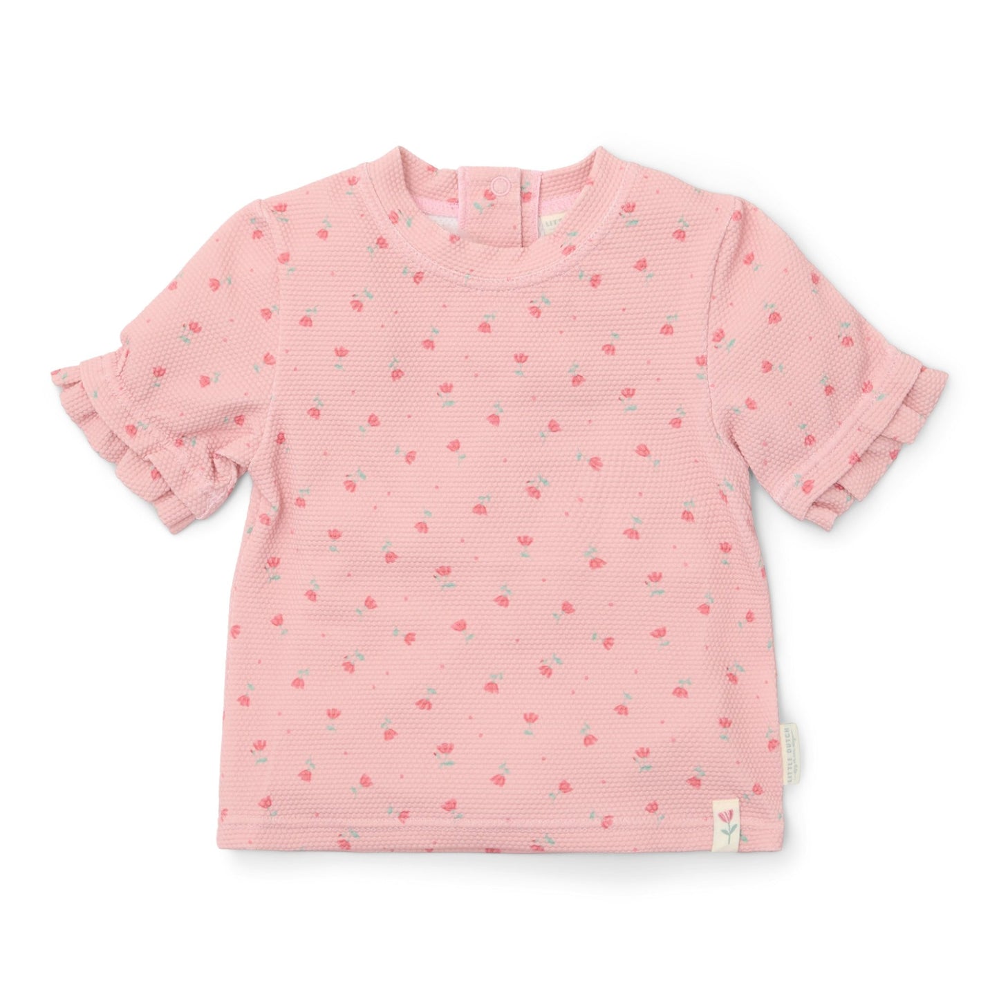 LITTLE DUTCH. Μπλουζάκι κοντομάνικο με προστασία UV Sunny Flowers Blush