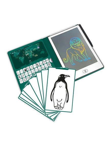 KIDYWOLF: Tablet ζωγραφικής με οθόνη LCD (30 κάρτες)- Animals Around The World