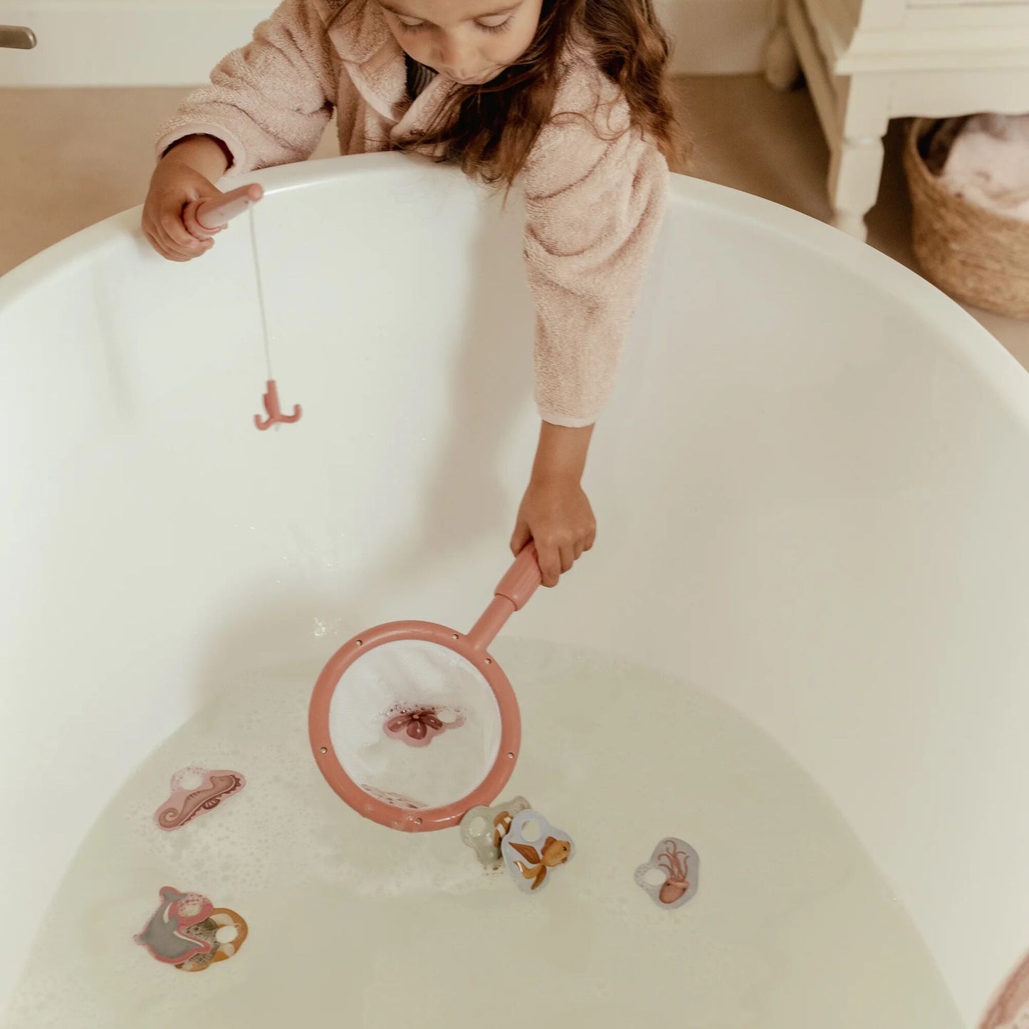 LITTLE DUTCH. Παιχνίδι ψαρέματος με απόχη (ροζ)