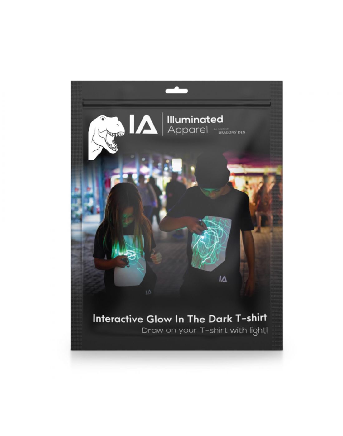 Illuminated Apparel.Παιδική Μπλούζα Interactive Glow Dinosaur