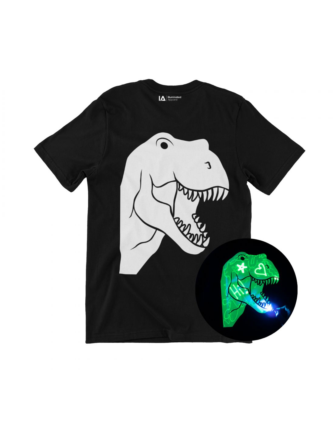 Illuminated Apparel.Παιδική Μπλούζα Interactive Glow Dinosaur
