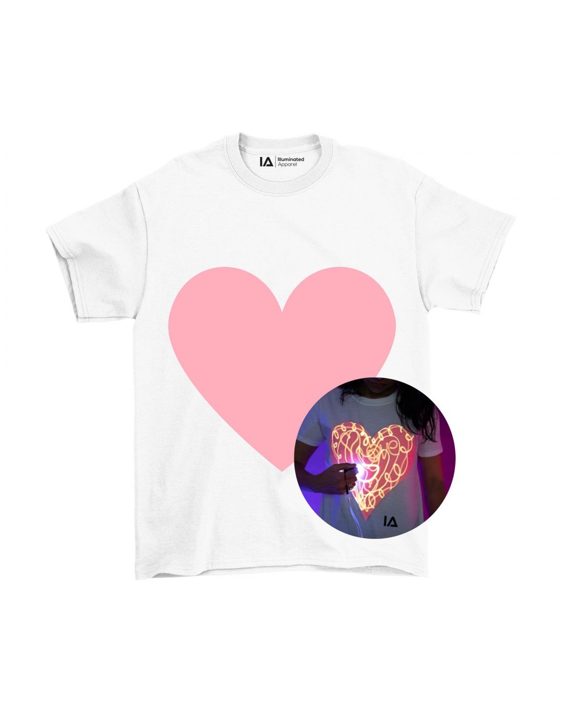 Illuminated Apparel.Παιδική Μπλούζα Interactive Glow Love Heart
