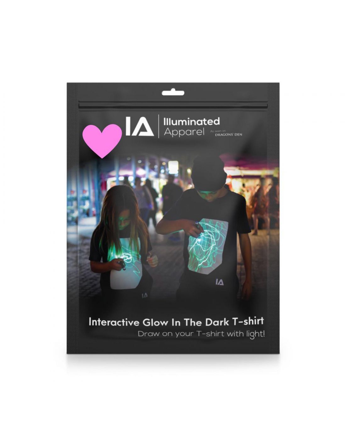 Illuminated Apparel.Παιδική Μπλούζα Interactive Glow Love Heart