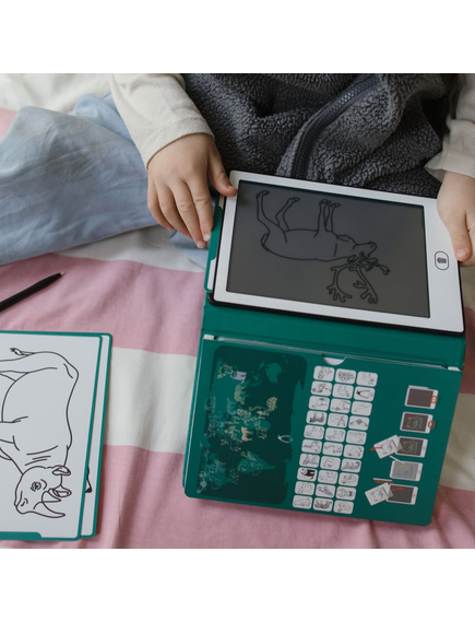 KIDYWOLF: Tablet ζωγραφικής με οθόνη LCD (30 κάρτες)- Animals Around The World