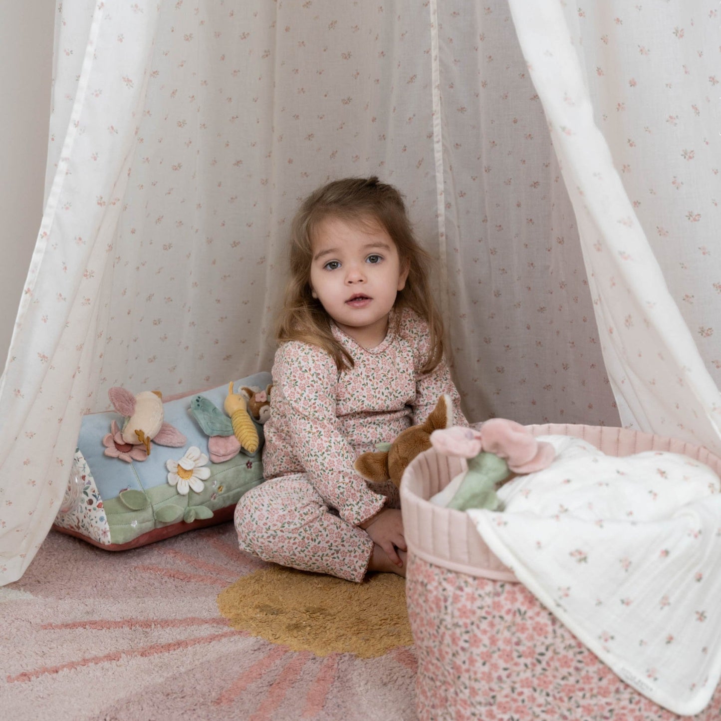 LITTLE DUTCH. Καλάθι αλλαξιέρας καπιτονέ Fairy Floral (δύο όψεων)