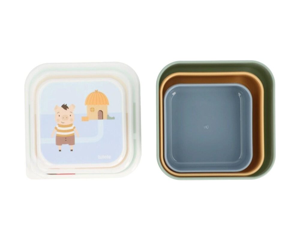 Tutete. Σετ 3 φαγητοδοχείων 3 Little Pigs