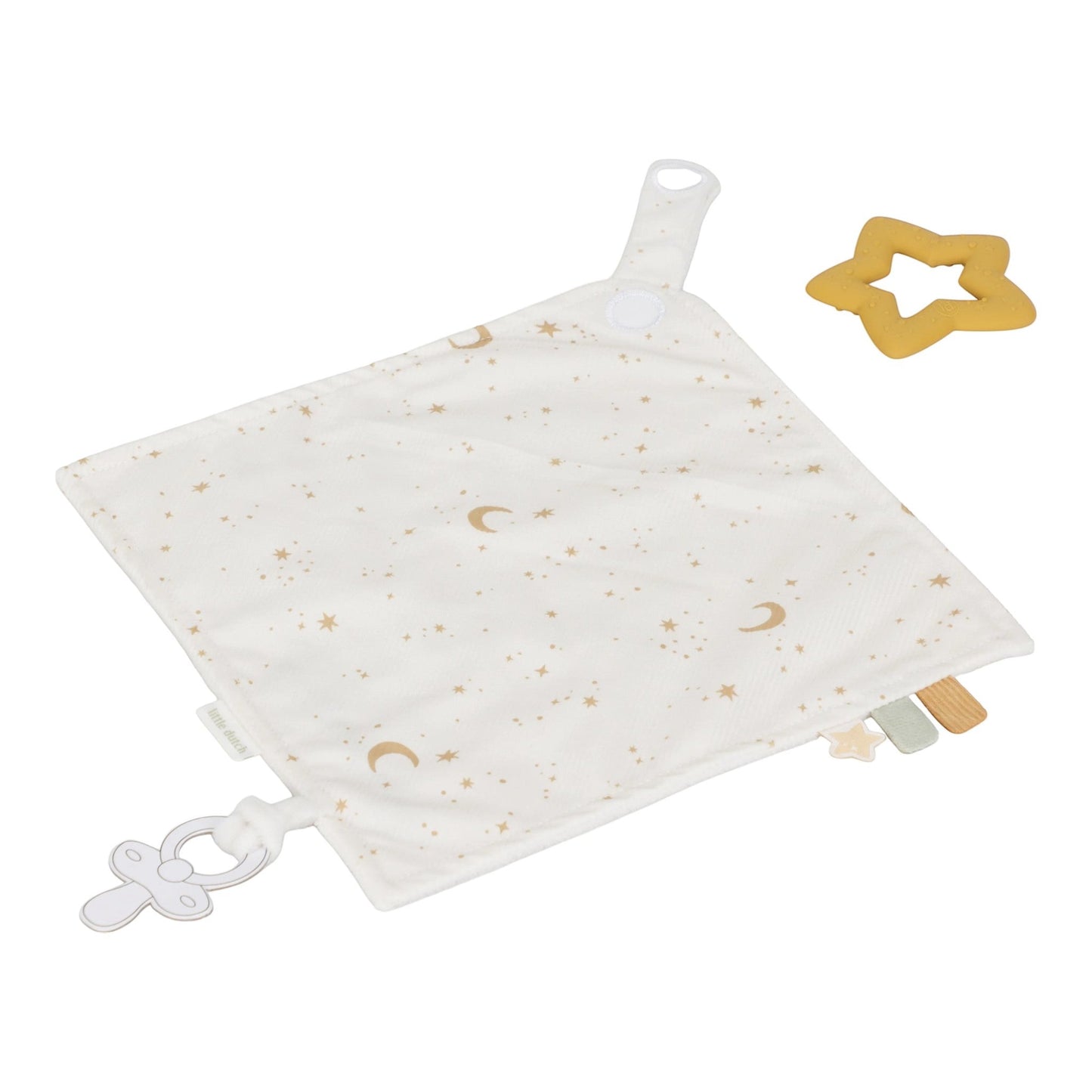 LITTLE DUTCH. Υφασμάτινο ντουντού με μασητικό Newborn Naturals GRS