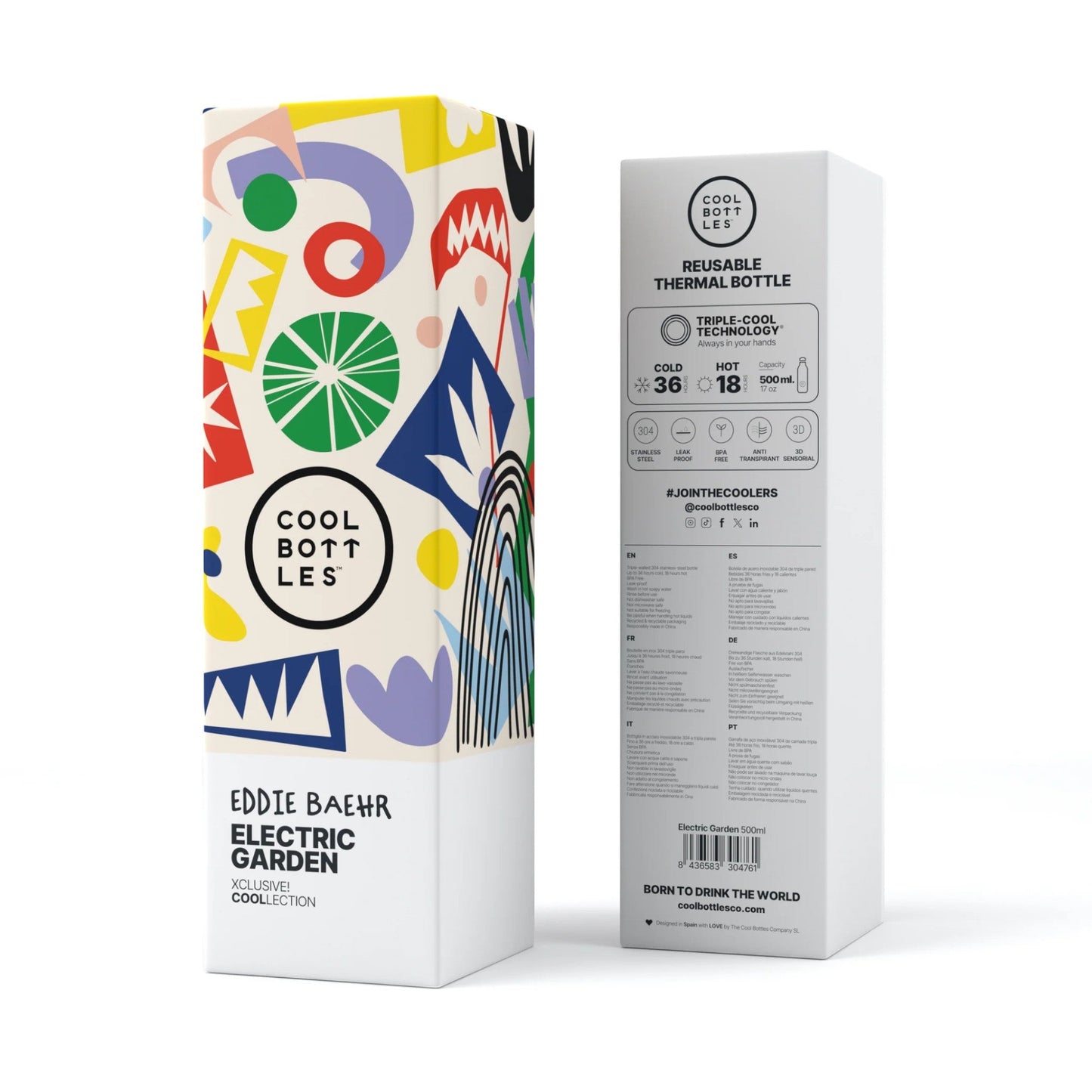 COOL BOTTLES. Ανοξείδωτο μπουκάλι-θερμός Eddie Baehr - Electric Garden 500ml