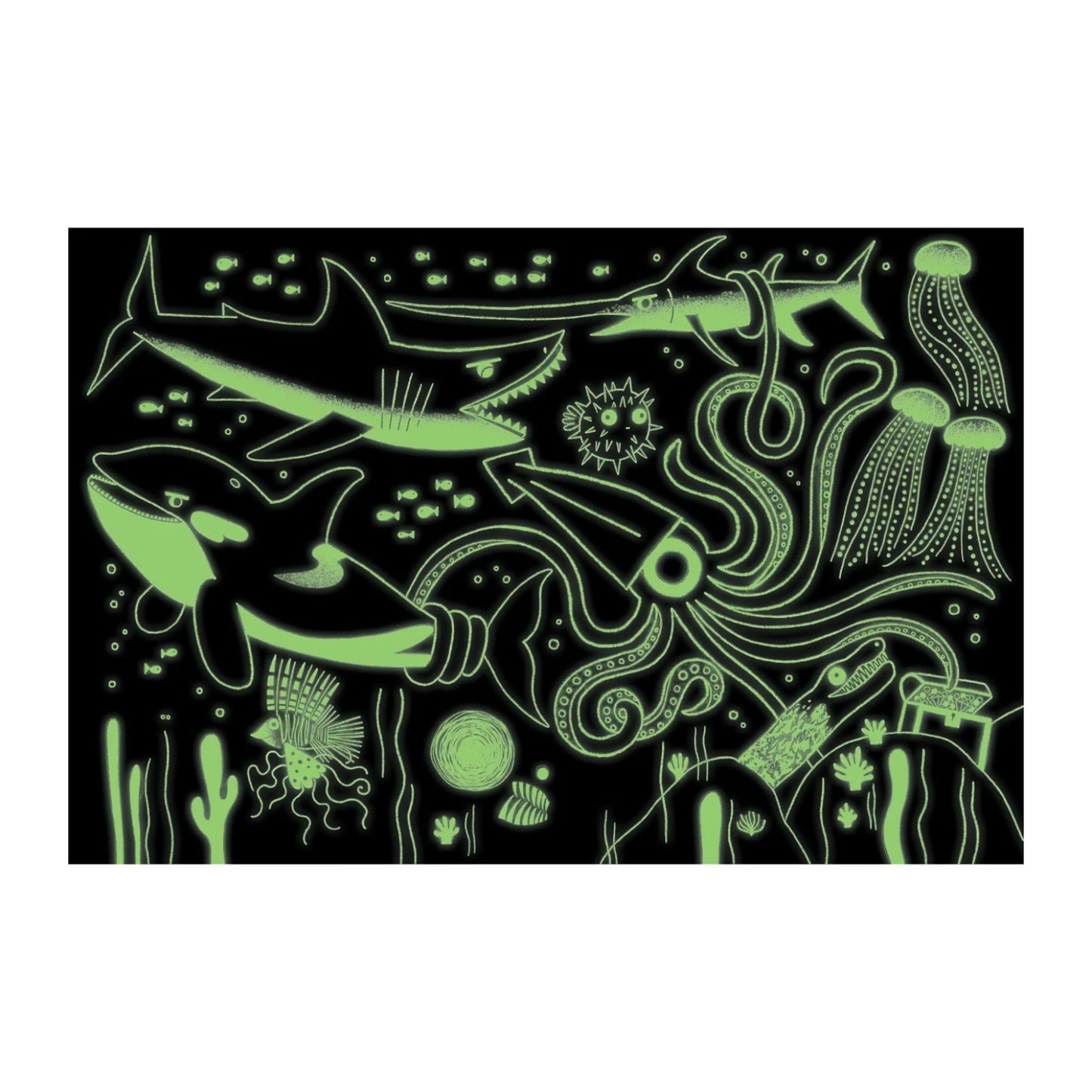 MUDPUPPY. Παζλ φωσφορίζον 100 κομματιών Ψάρια του Ωκεανού