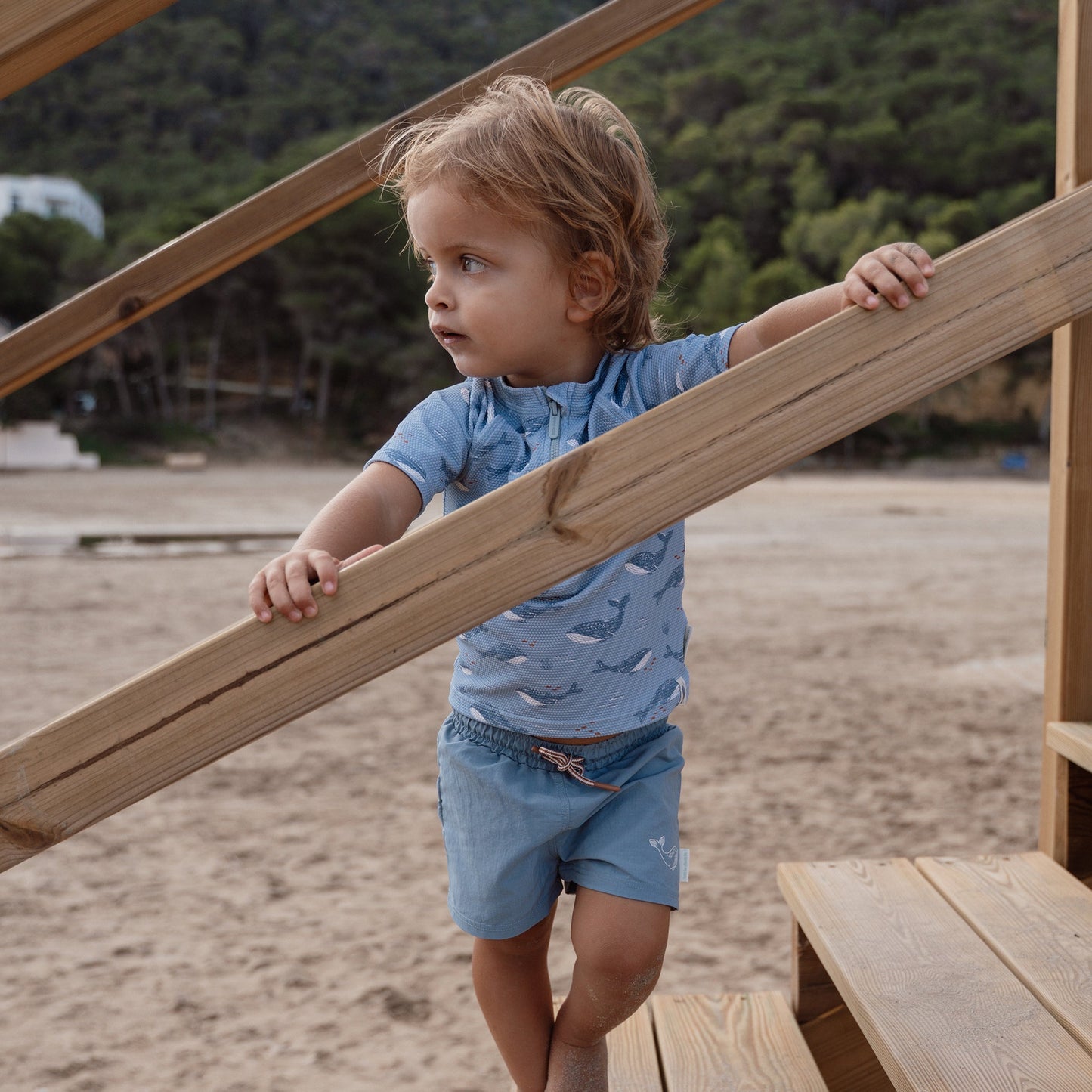 LITTLE DUTCH. Μπλουζάκι κοντομάνικο με προστασία UV Ocean Splash