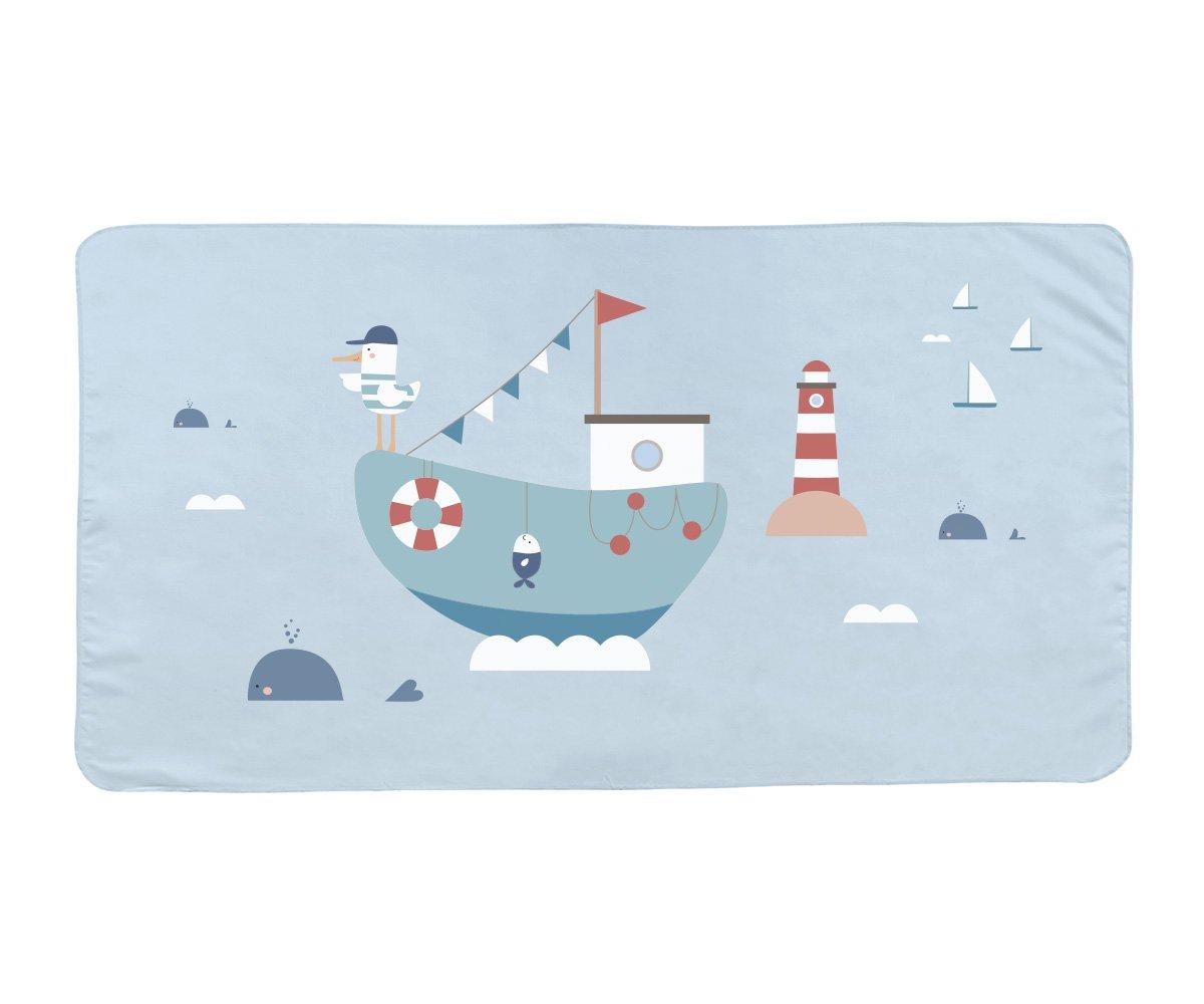 Monnëka: Πετσέτα Θαλάσσης 70x140cm με ύφασμα Microfibra Fishing Boat