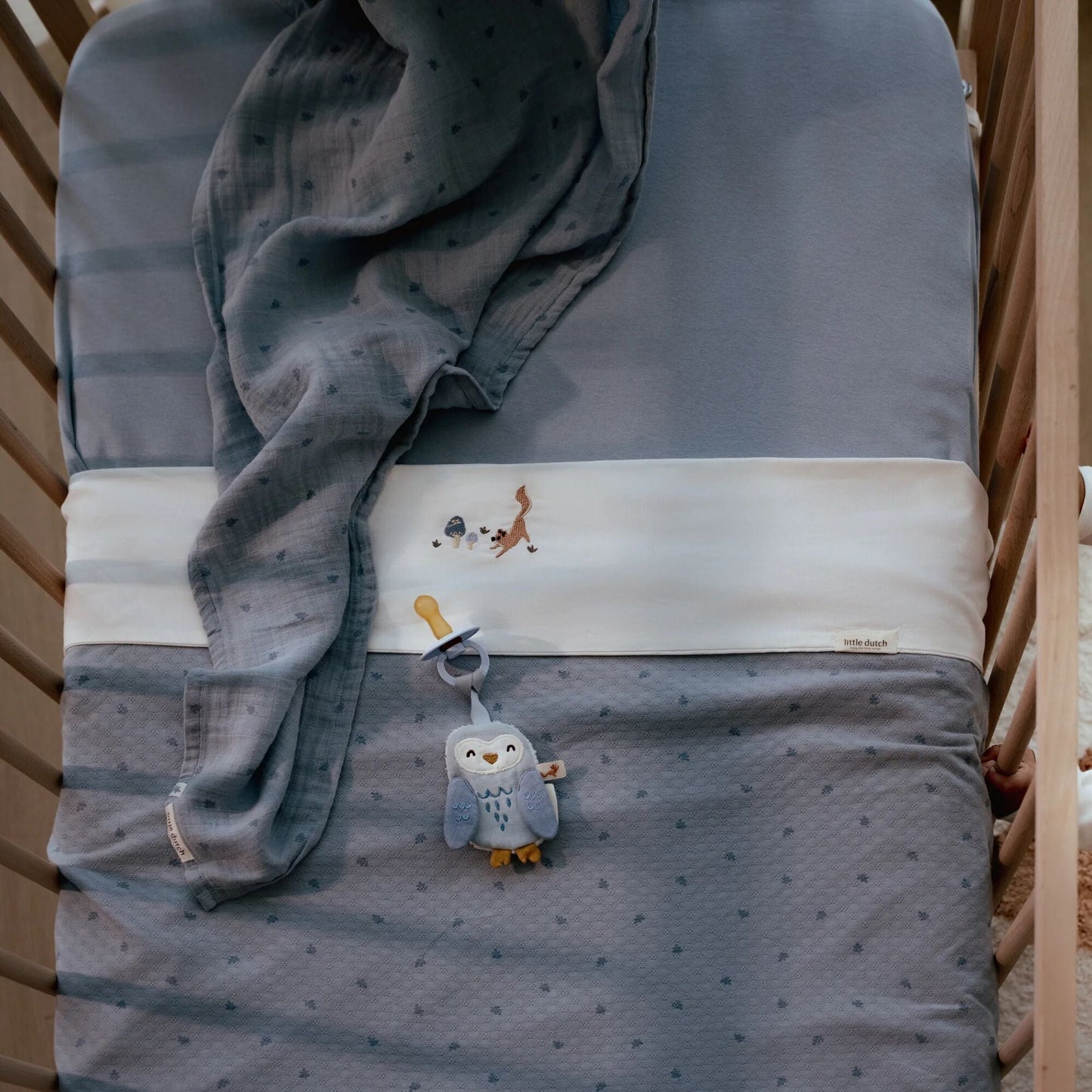 LITTLE DUTCH. Κουβέρτα καλοκαιρινή Pure Denim Blue 110x140