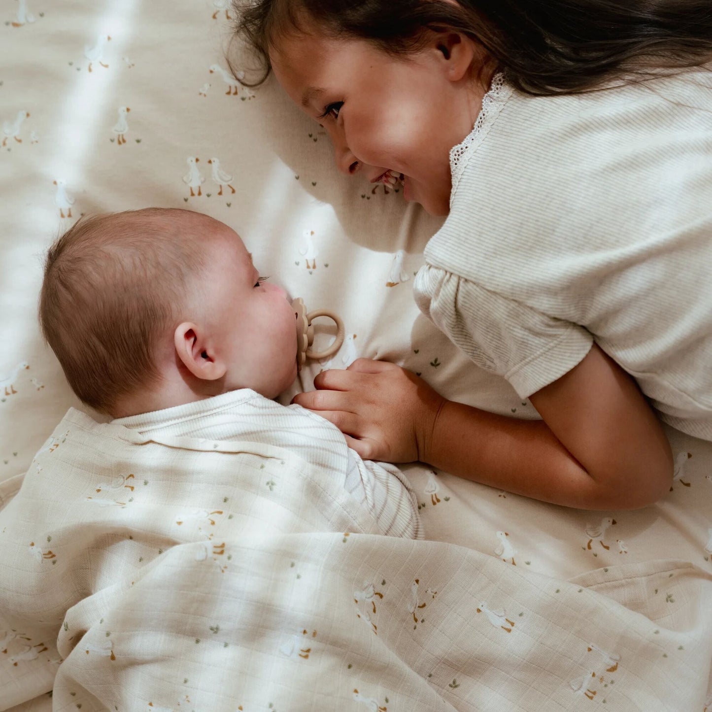 LITTLE DUTCH. Πανάκι αγκαλιάς - ύπνου από μουσελίνα Little Goose 120x120