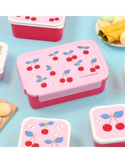 A little lovely company: Δοχείο φαγητού Bento με χωρίσματα- 1,2 L- Cherries