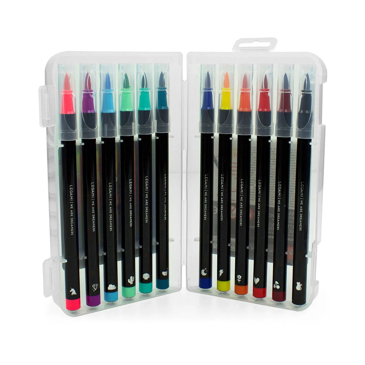 Legami Set of 12 Brush Markers in Bright Colours - Brush Mark