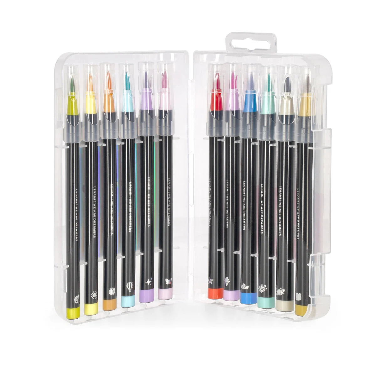 Legami Set of 12 Brush Markers in Pastel Colours - Brush Markers