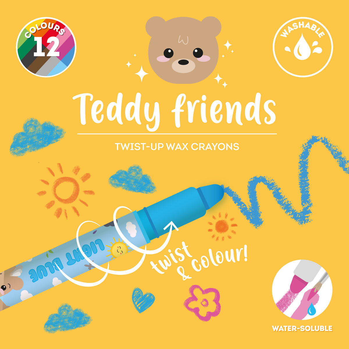 LEGAMI Σετ 12 Κηρομπογιές Teddy Friends