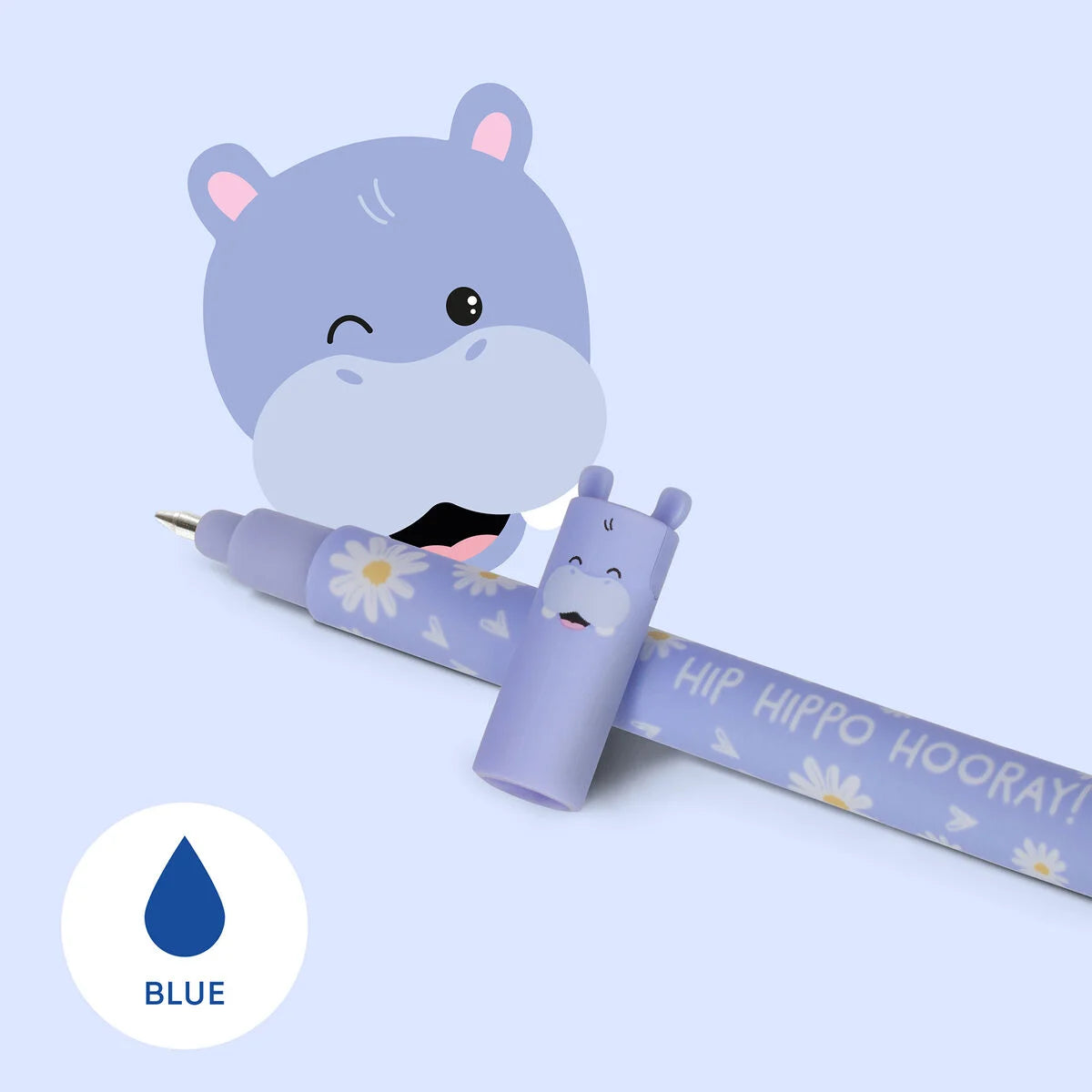 Legami "Hip Hippo Hooray!" Hippo Erasable Gel Pen - Erasable Pen