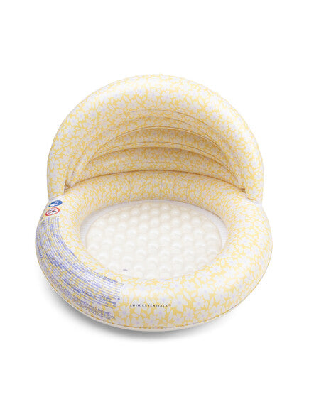 Swim Essentials: Φουσκωτή Πισίνα Μωρού με σκιαστρο 100 εκ - "Yellow Flowers"