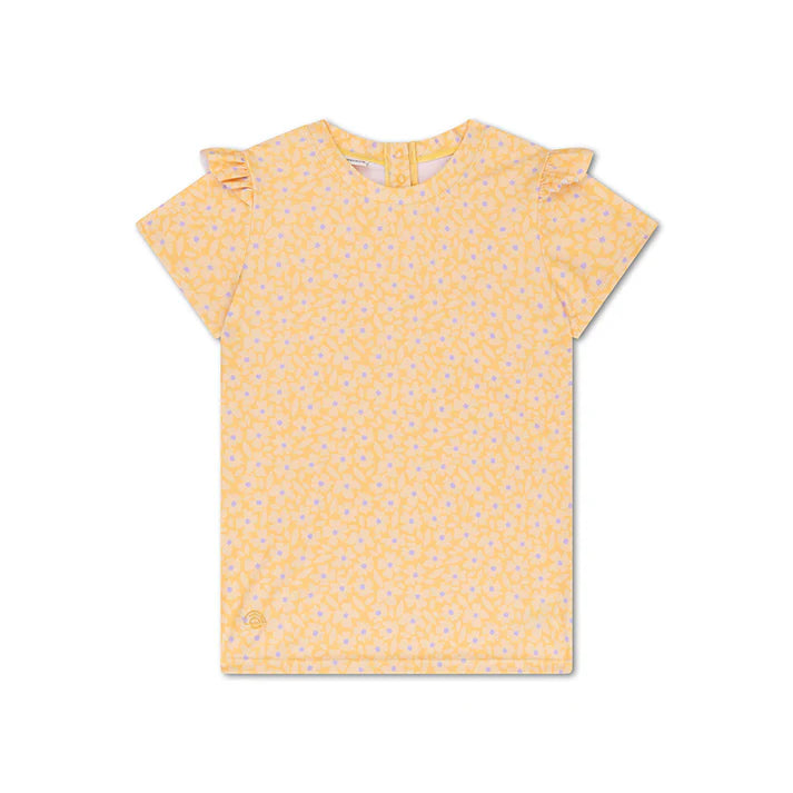 Swim Essentials Κοντομάνικη μπλούζα με UV προστασία "Yellow Flowers "