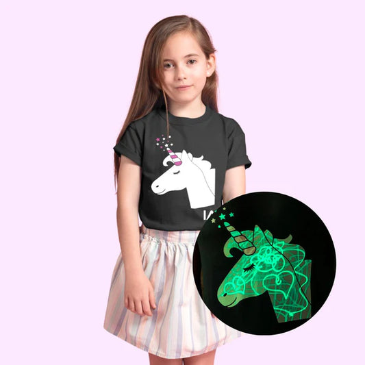 Illuminated Apparel.Παιδική Μπλούζα Interactive Glow Love Heart Unicorn
