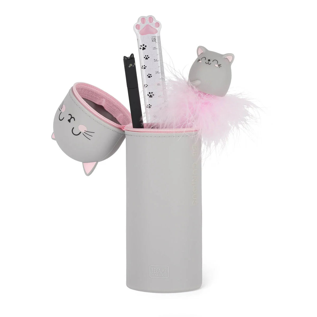 LEGAMI Κασετίνα Σιλικόνης 2 σε 1 Kawaii Kitty