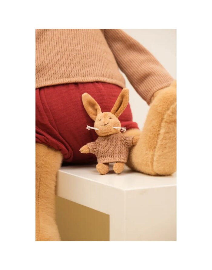 Egmont Toys. Λούτρινο Κουνελάκι LENNY Miniature – Μίνι Απαλό Κουνελάκι με Πλεκτή Μπλούζα