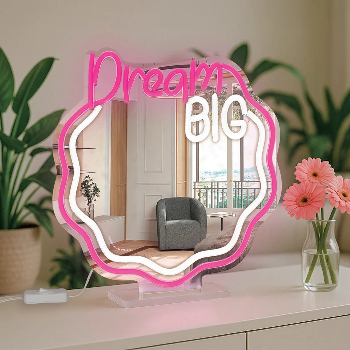 Legami. Mirror with Neon-Effect LED Light - It's a Sign