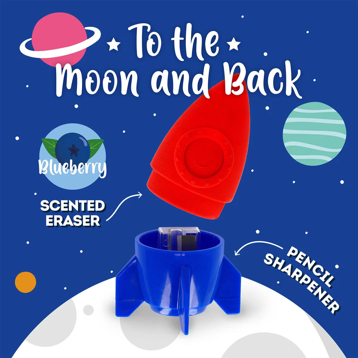 Legami Pencil Sharpener & Eraser – To The Moon Space
