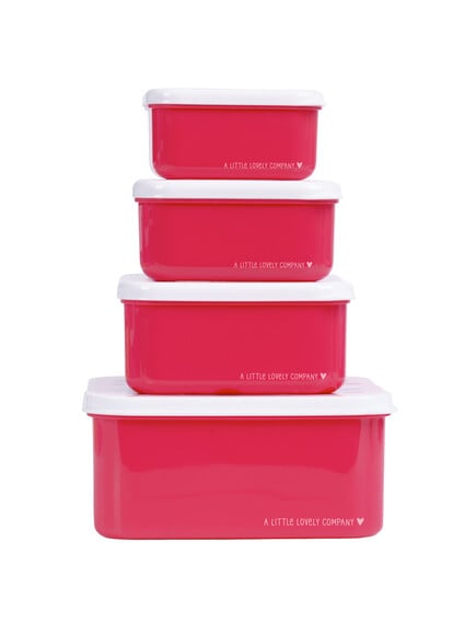 A little lovely company: Σετ 4 δοχεία φαγητού Lunch & Snack Box -Cherries