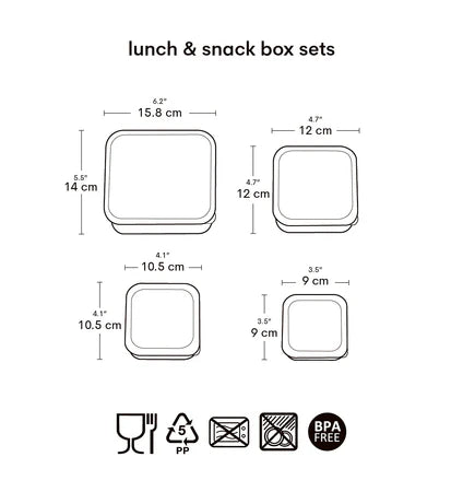 A little lovely company: Σετ 4 δοχεία φαγητού Lunch & Snack Box -Robots