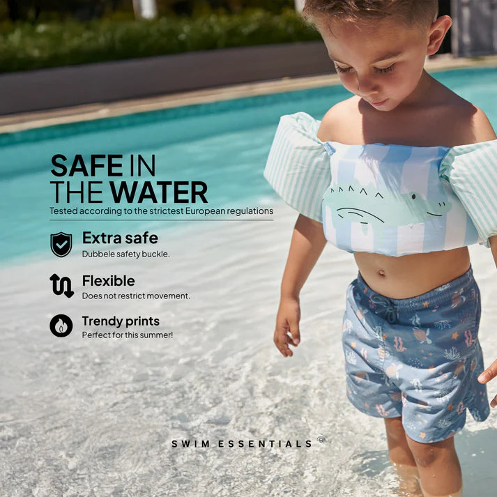 Swim Essentials: Μπρατσάκια με έξτρα θωρακική ενίσχυση για παιδιά με βάρος 15-30 κιλά - " Crocodile "