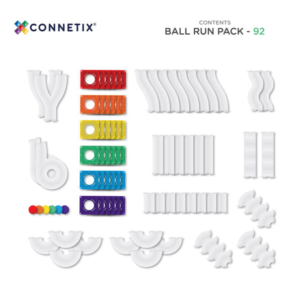 CONNETIX. Rainbow Ball Run Pack 92 pc