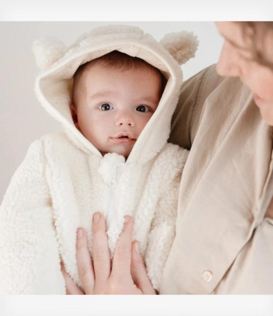 LITTLE DUTCH. Ολόσωμο φορμάκι εξόδου teddy Off White
