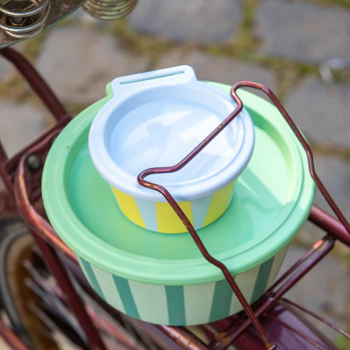 KOZIOL. NORA BOX 250ML STRIPES SWEET BLUE
