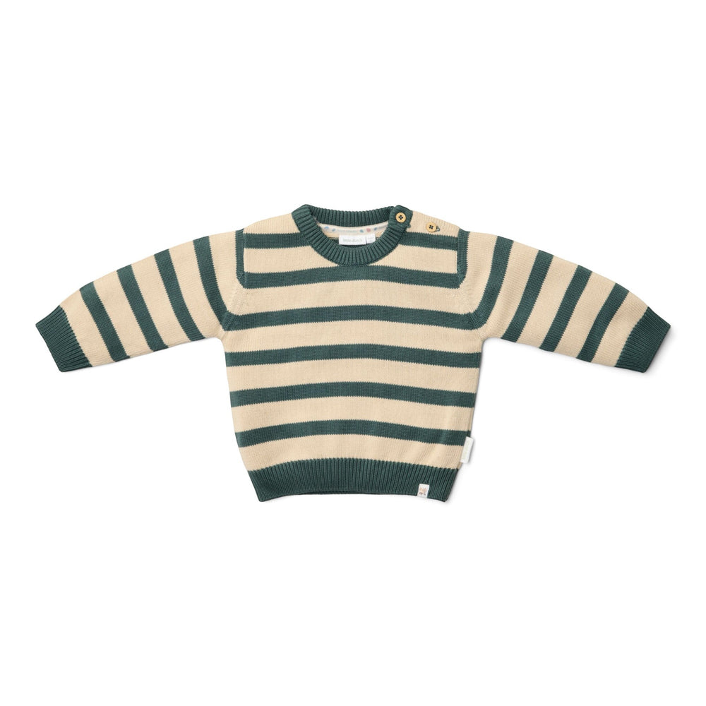 LITTLE DUTCH. Πλεκτό πουλόβερ Balsam Green Stripe