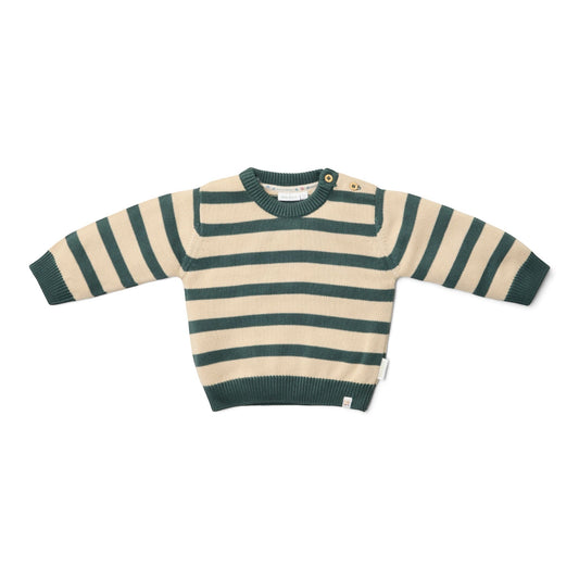 LITTLE DUTCH. Πλεκτό πουλόβερ Balsam Green Stripe