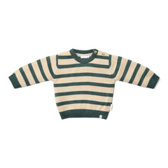 LITTLE DUTCH. Πλεκτό πουλόβερ Balsam Green Stripe