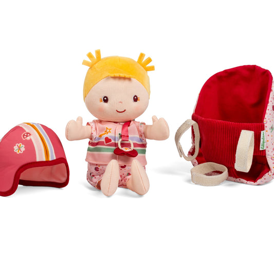 LILLIPUTIENS. Υφασμάτινη κούκλα Lena με κάθισμα ποδηλάτου