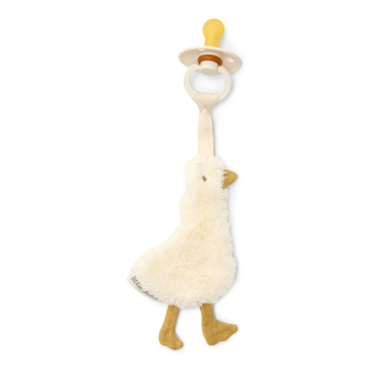 LITTLE DUTCH. Υφασμάτινο ντουντού Χήνα με κλιπ πιπίλας