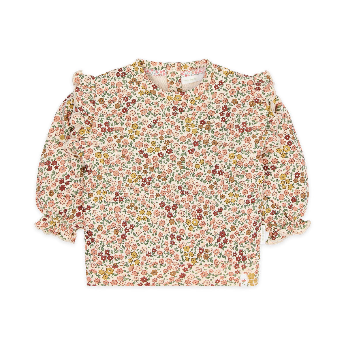 LITTLE DUTCH. Φούτερ λεπτό με βολάν Safari Flowers