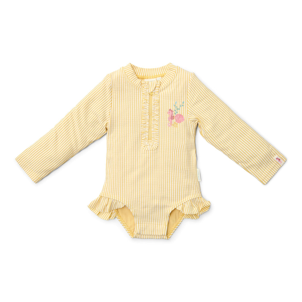 LITTLE DUTCH. Ολόσωμο μακρυμάνικο μαγιό για κορίτσια Ocean Treasures Yellow