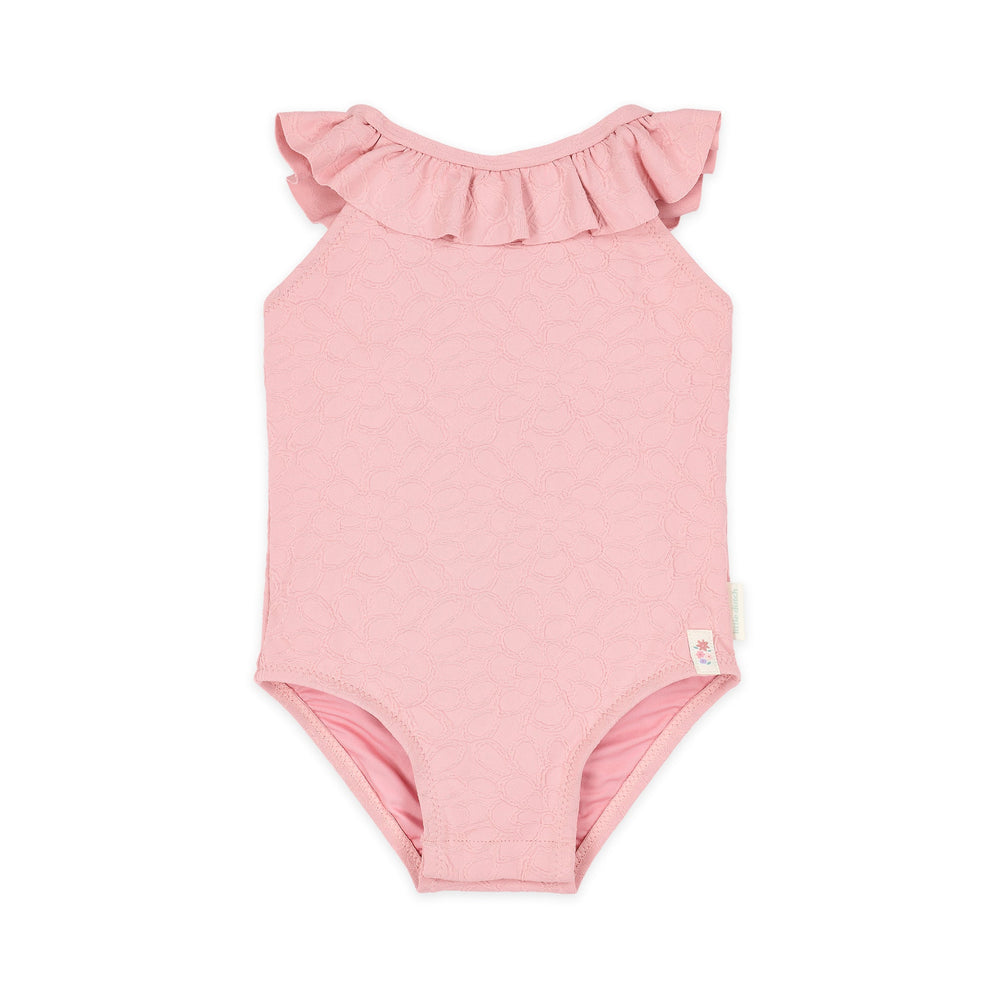 LITTLE DUTCH. Ολόσωμο μαγιό με βολάν Dreamy Pink Rose