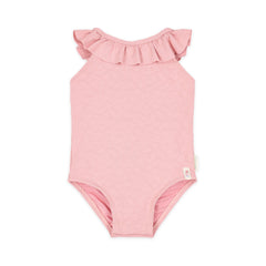 LITTLE DUTCH. Ολόσωμο μαγιό με βολάν Dreamy Pink Rose