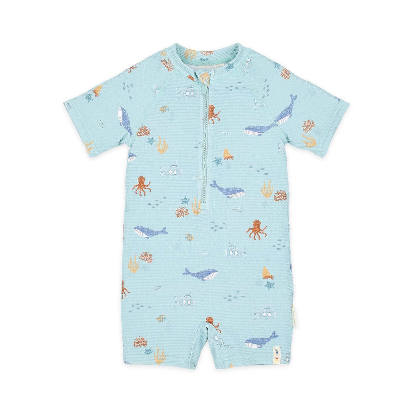 LITTLE DUTCH. Ολόσωμο κοντομάνικο μαγιό Ocean Friends