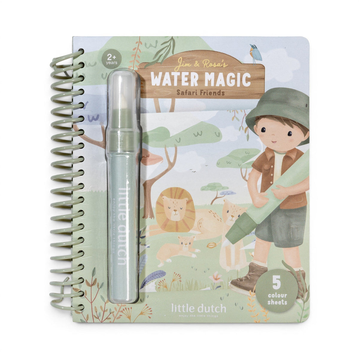 LITTLE DUTCH. Βιβλίο ζωγραφικής Water reveal Jim Safari Friends