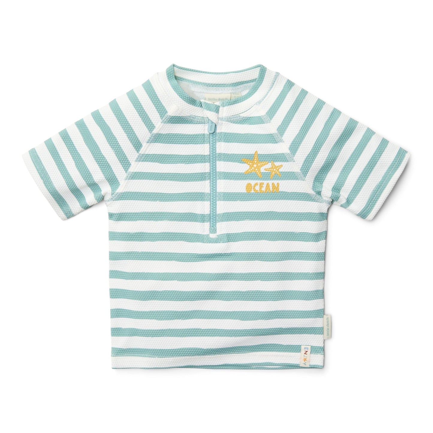 LITTLE DUTCH. Μπλουζάκι κοντομάνικο με προστασία UV Stripes Surf Blue