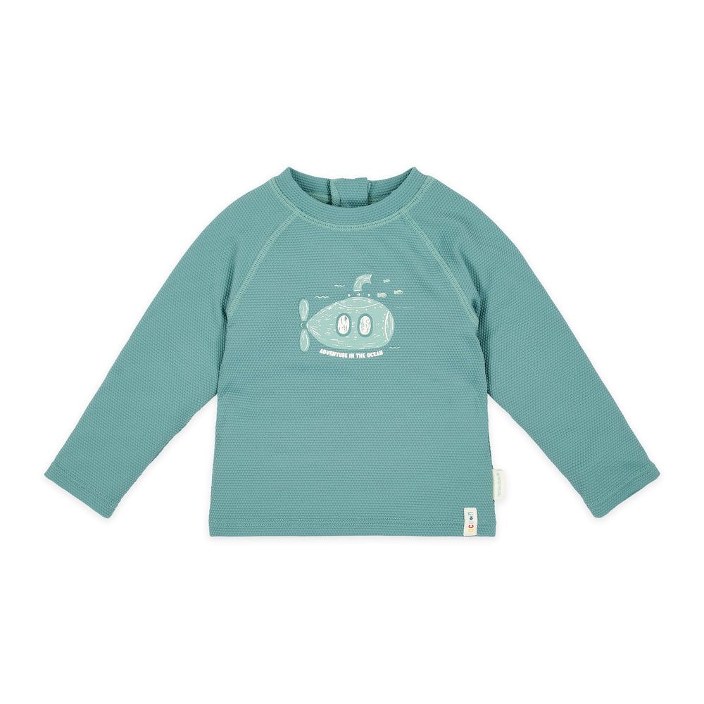 LITTLE DUTCH. Μπλουζάκι μακρυμάνικο με προστασία UV Ocean Green